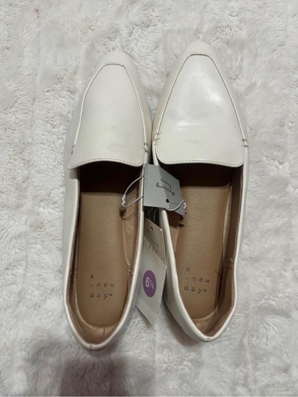 a new day White Pointed Toe Women's Loafers